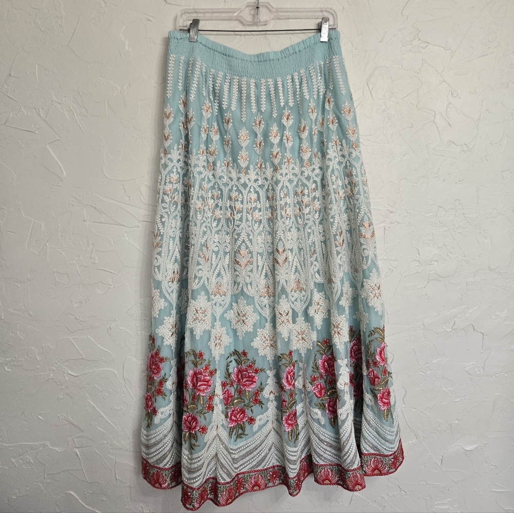 Soft Surroundings Analisa Embroidered Floral Maxi Skirt - Picture 6 of 14